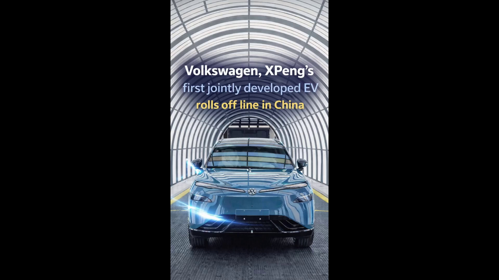 Cina: prodotto primo veicolo elettrico della partnership Volkswagen-XPeng