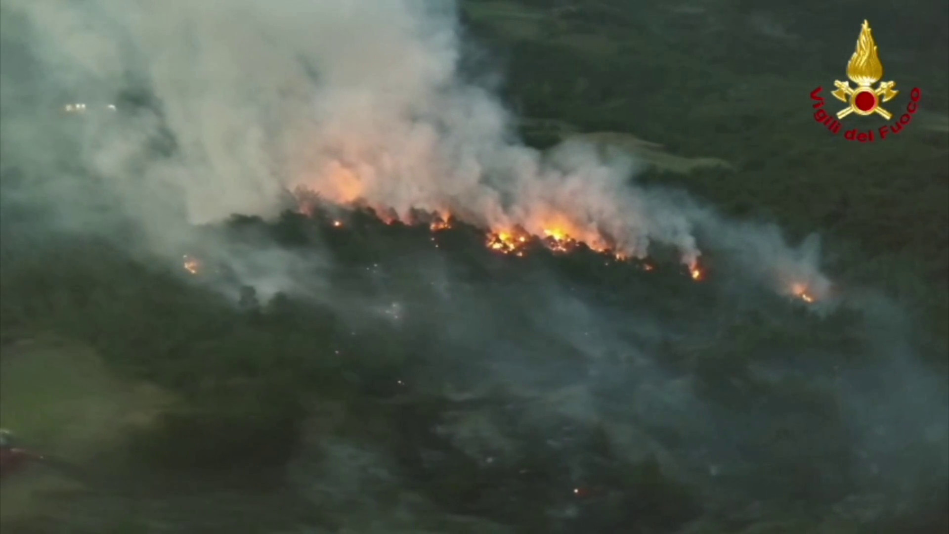 Incendio boschivo in area impervia a Canossa nel reggiano