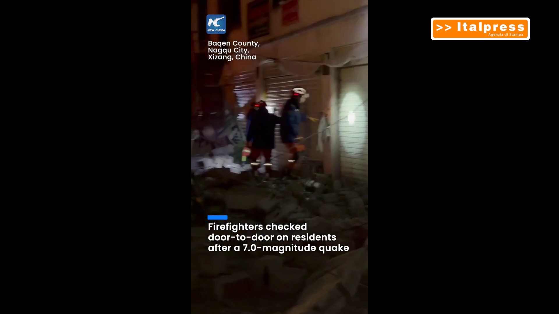 Cina: Xizang, operazioni di soccorso porta a porta dopo sisma di magnitudo 7.0