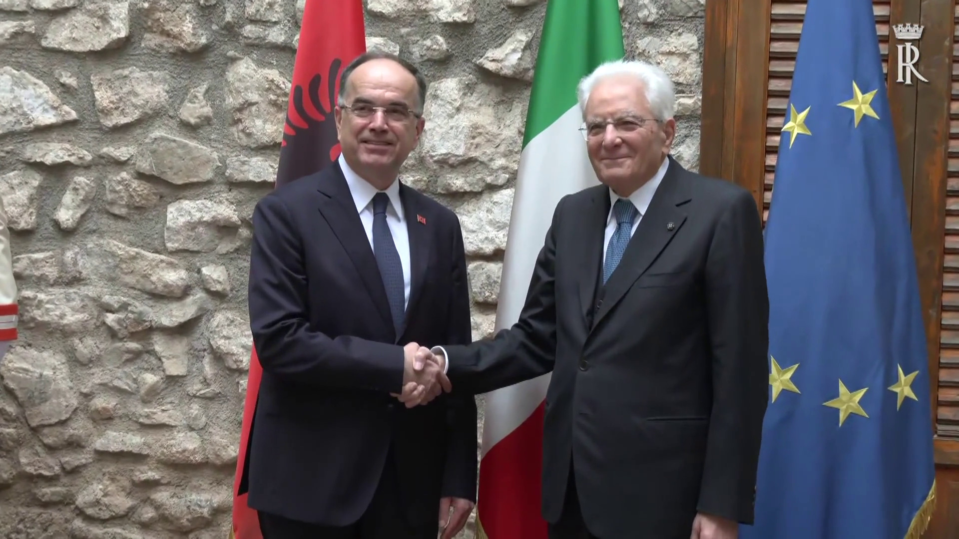 Mattarella incontra il Presidente d'Albania a Piana degli Albanesi