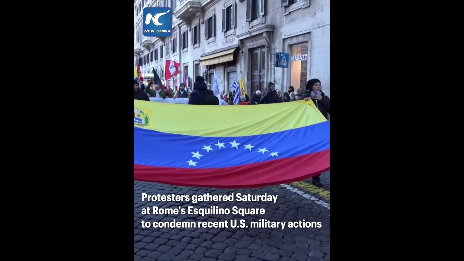 Manifestazione in Italia contro attacco statunitense in Venezuela