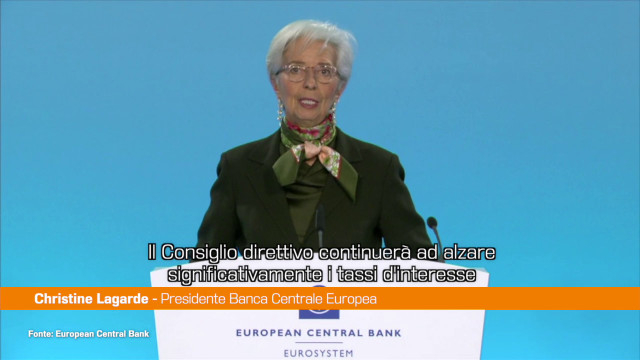 Bce, Lagarde “L’aumento dei tassi potrebbe continuare”