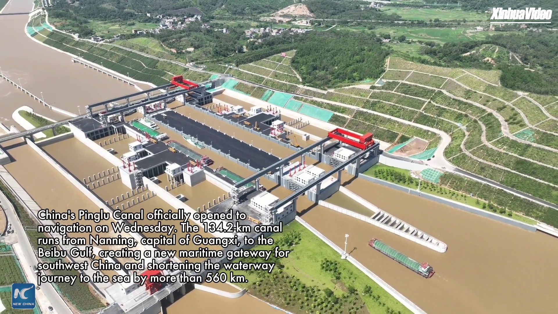 Cina: Canale Pinglu, navi superano dislivello grazie a un 