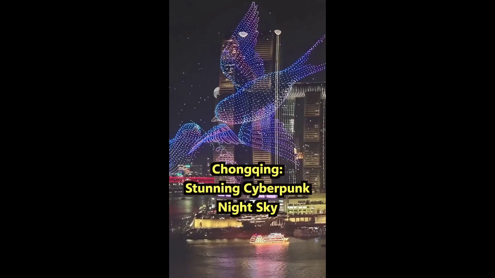 Cina: Chongqing, spettacolo di luci con droni crea suggestivo panorama notturno