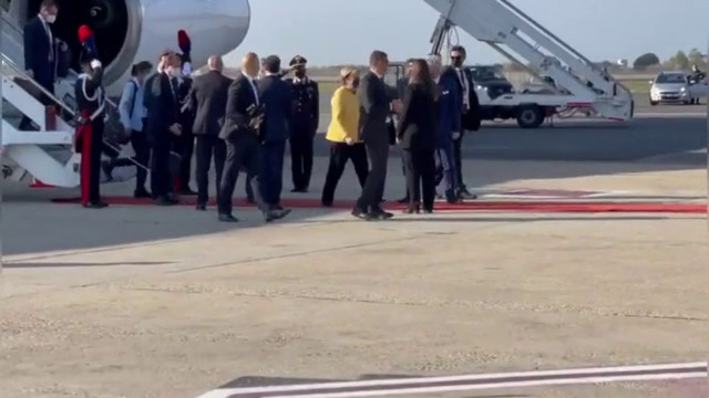 G20, l'arrivo di Angela Merkel a Roma