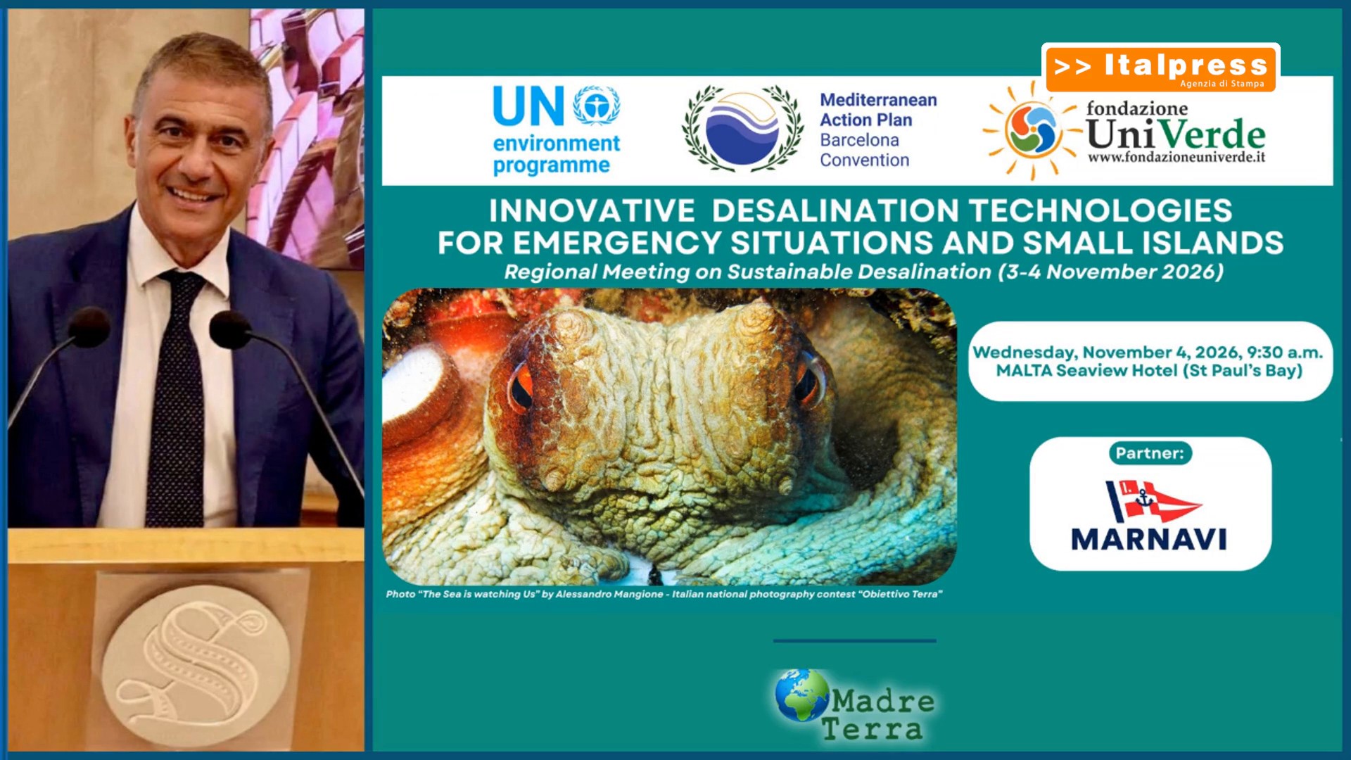 Madre Terra - Riunione UNEP/MAP a Malta: focus tecnologie di dissalazione innovative