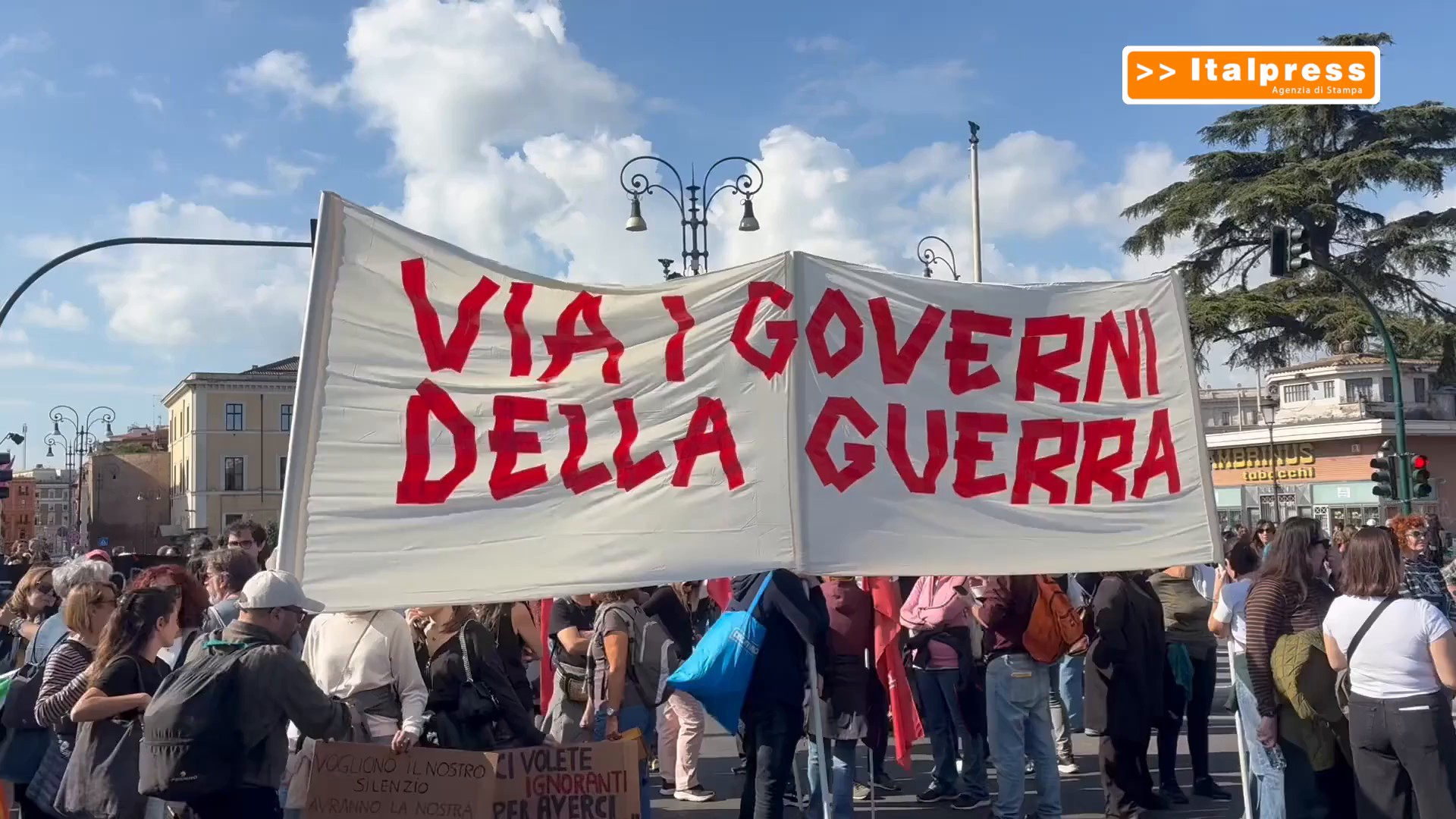 Sciopero generale, manifestanti a Roma 