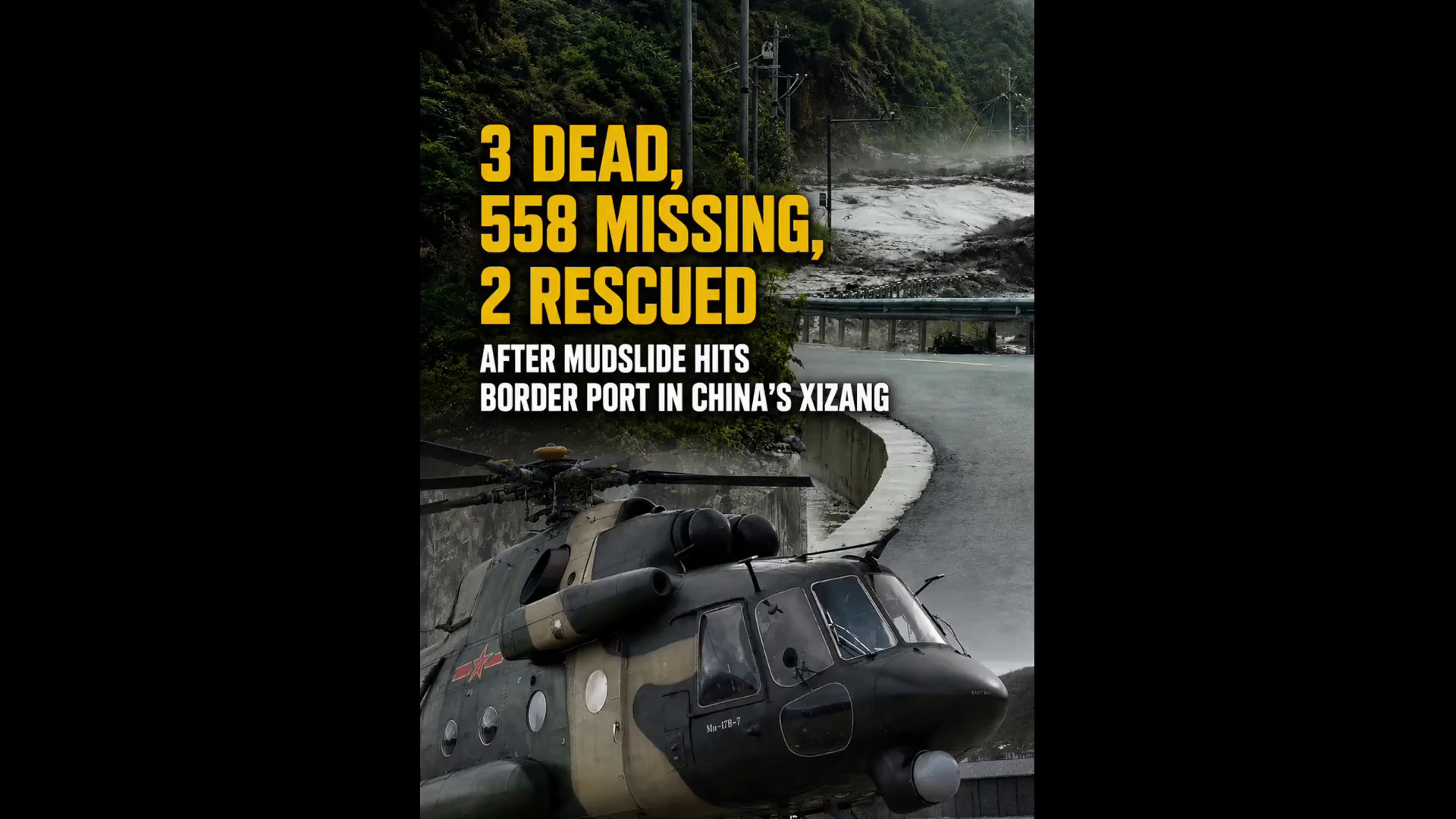Cina: Xizang, 3 morti, 558 dispersi e 2 persone salvate dopo colata di fango