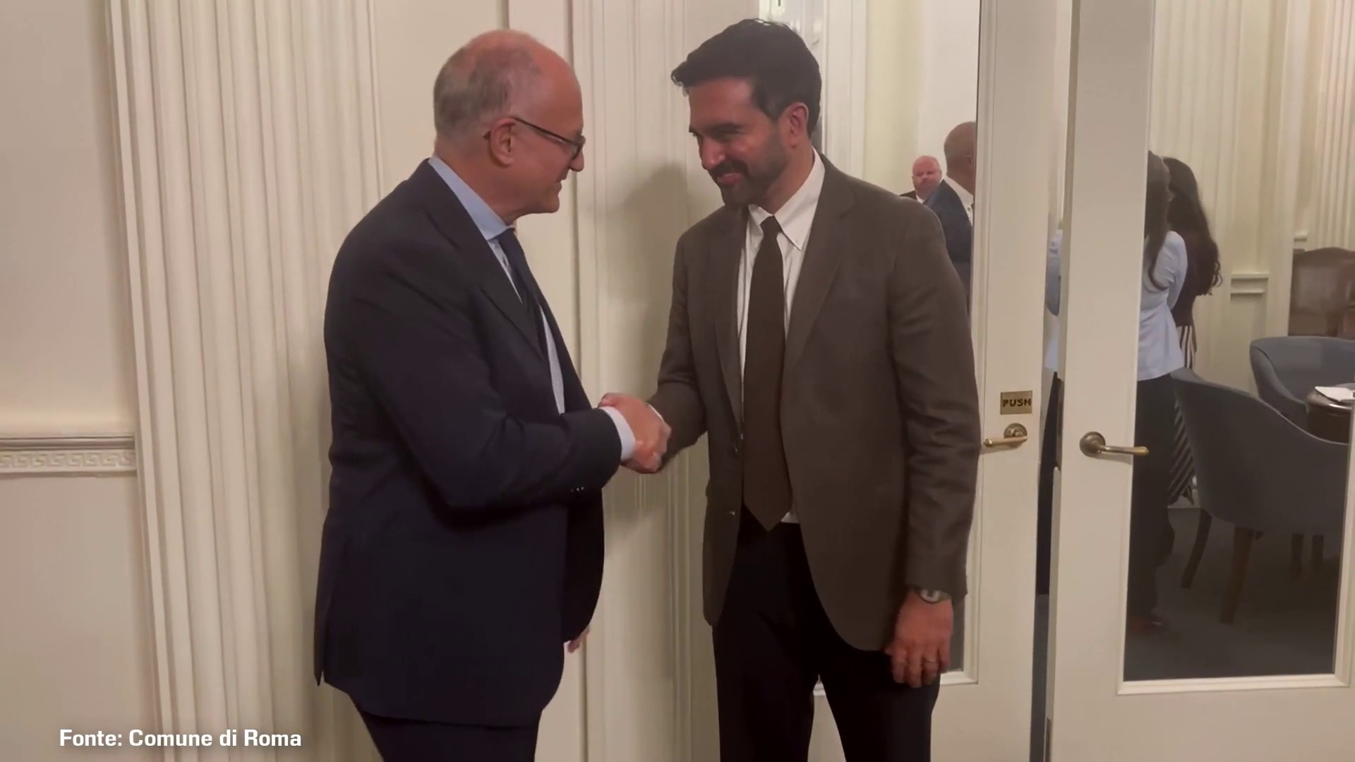 Roma, Gualtieri vede il sindaco di New York Mamdani all'Urban 20 Mayors Summit
