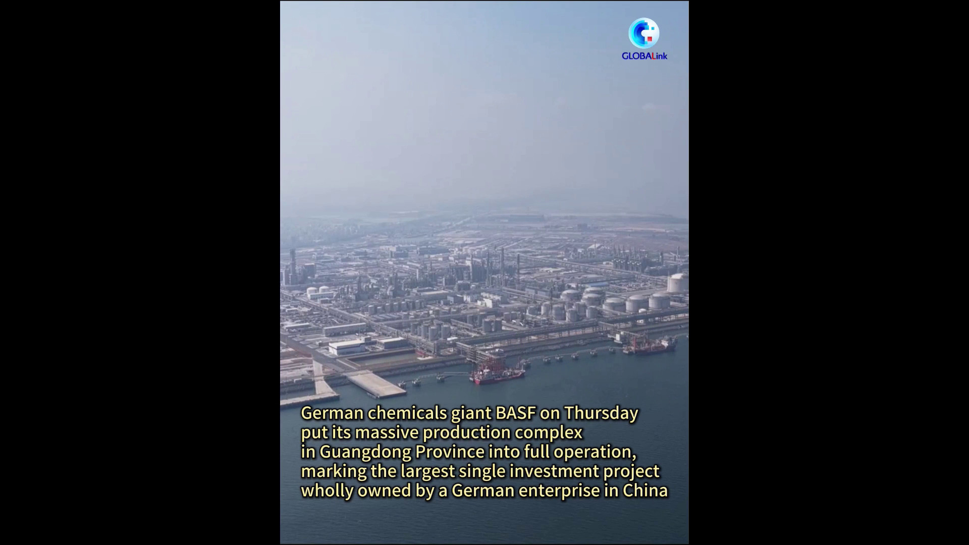 Cina: BASF avvia a pieno regime un maxi polo chimico miliardario
