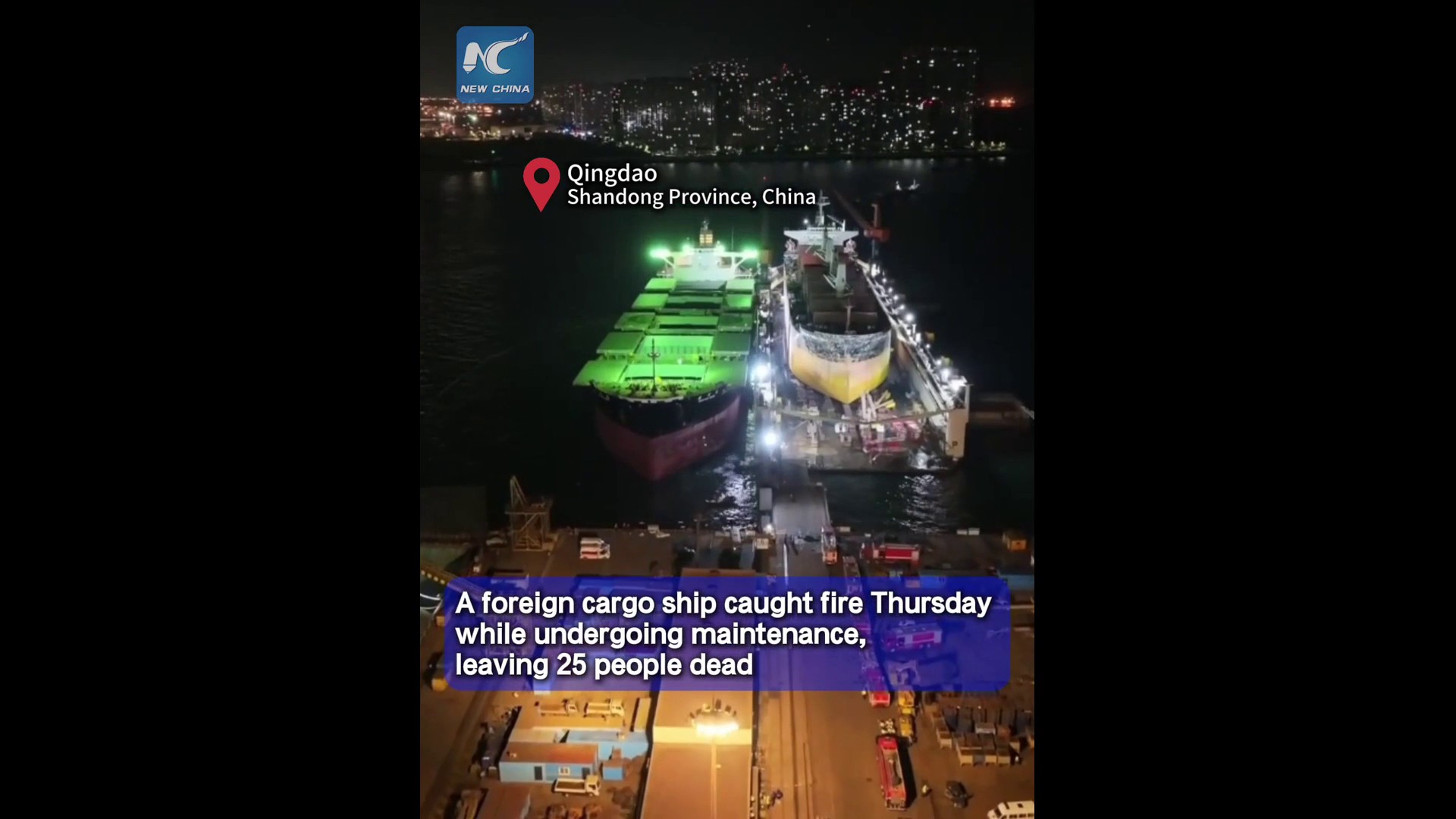 Cina: reporter sulla nave cargo colpita dall’incendio a Qingdao