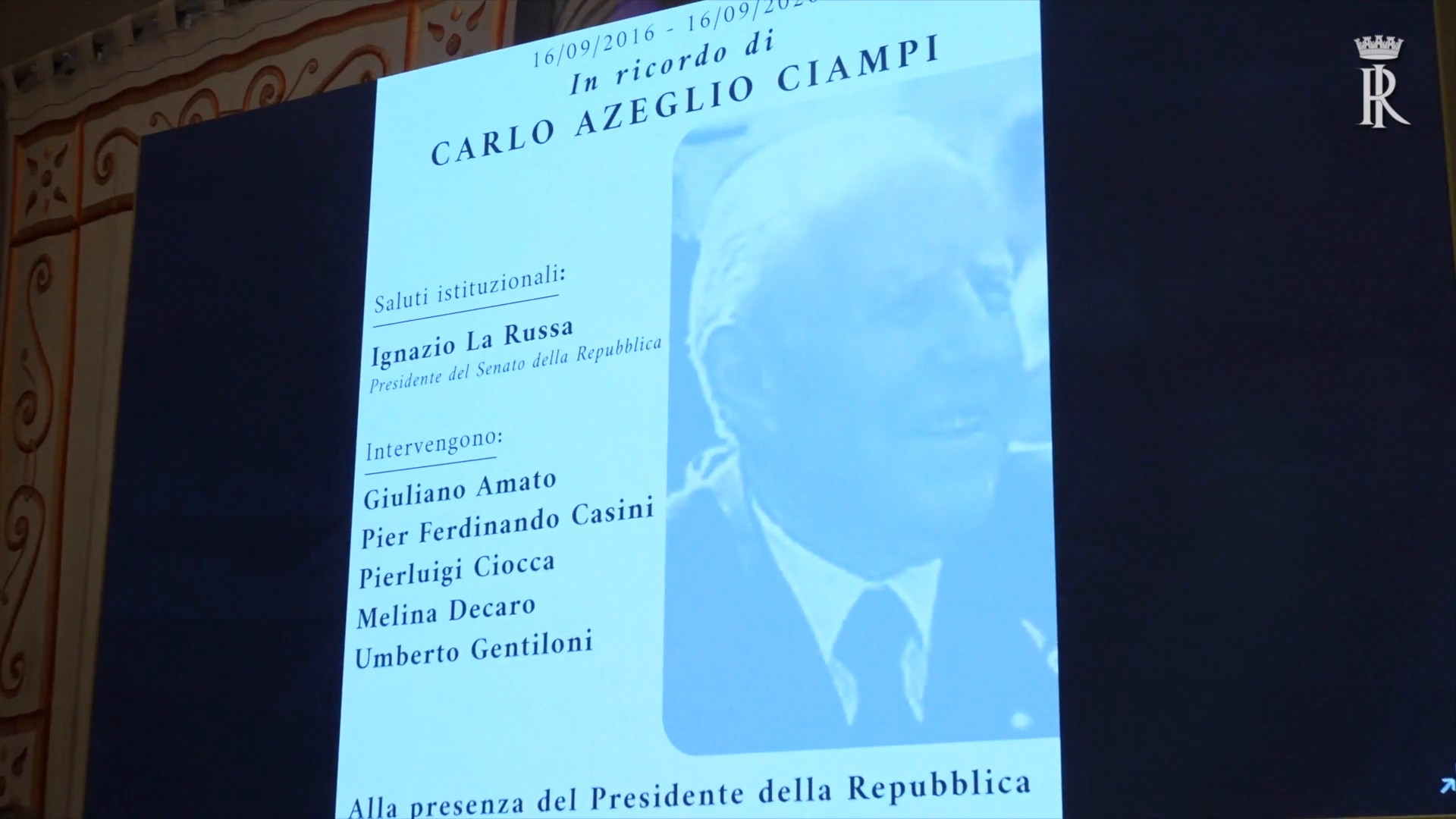 Mattarella arriva a Palazzo Giustinani per la commemorazione di Ciampi