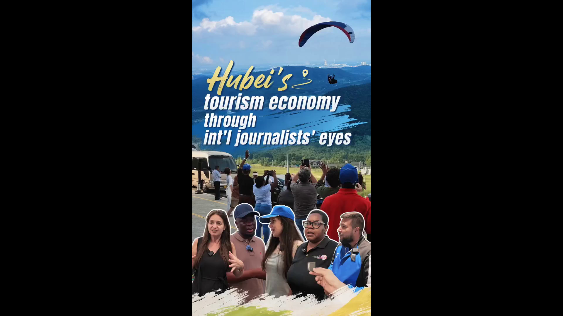 Giornalisti internazionali visitano Jingmen tra campi da tennis e attività di parapendio, esplorando il territorio della provincia dello Hubei