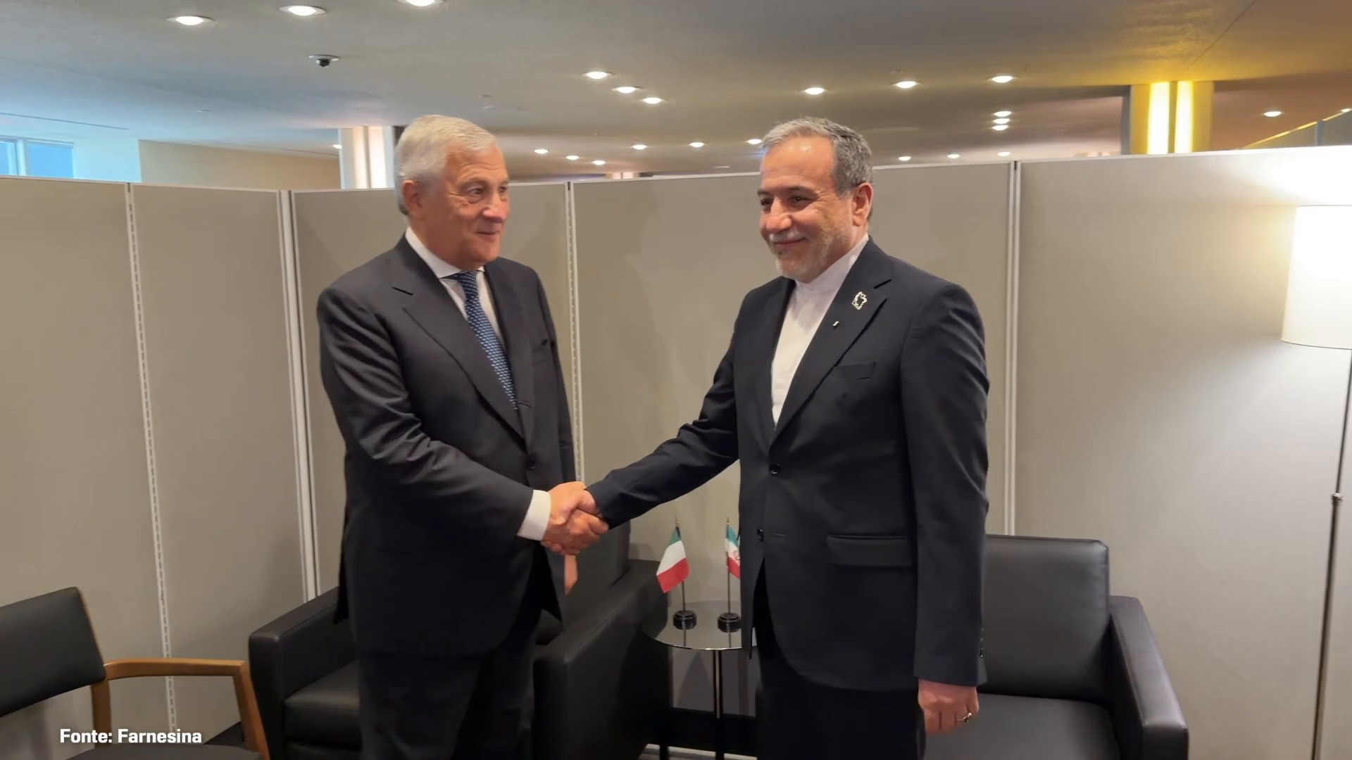 Tajani all'Onu incontra il ministro degli Esteri iraniano