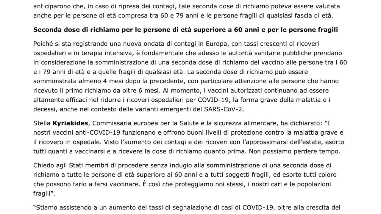 Covid, la quarta dose arma contro nuove ondate