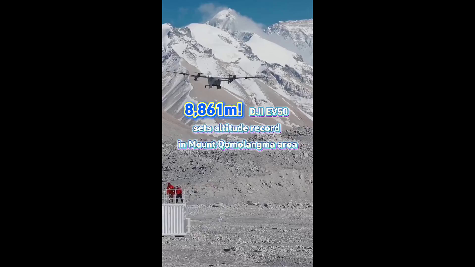 Cina: DJI EV50 segna record in quota durante missione di ricerca sul Qomolangma
