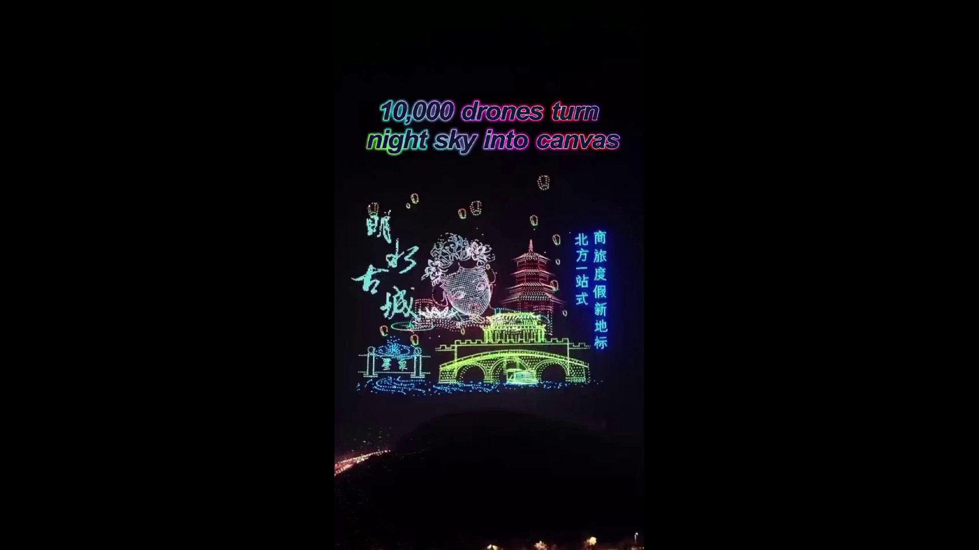 Cina: 10.000 droni trasformano il cielo notturno in un quadro a Jinan