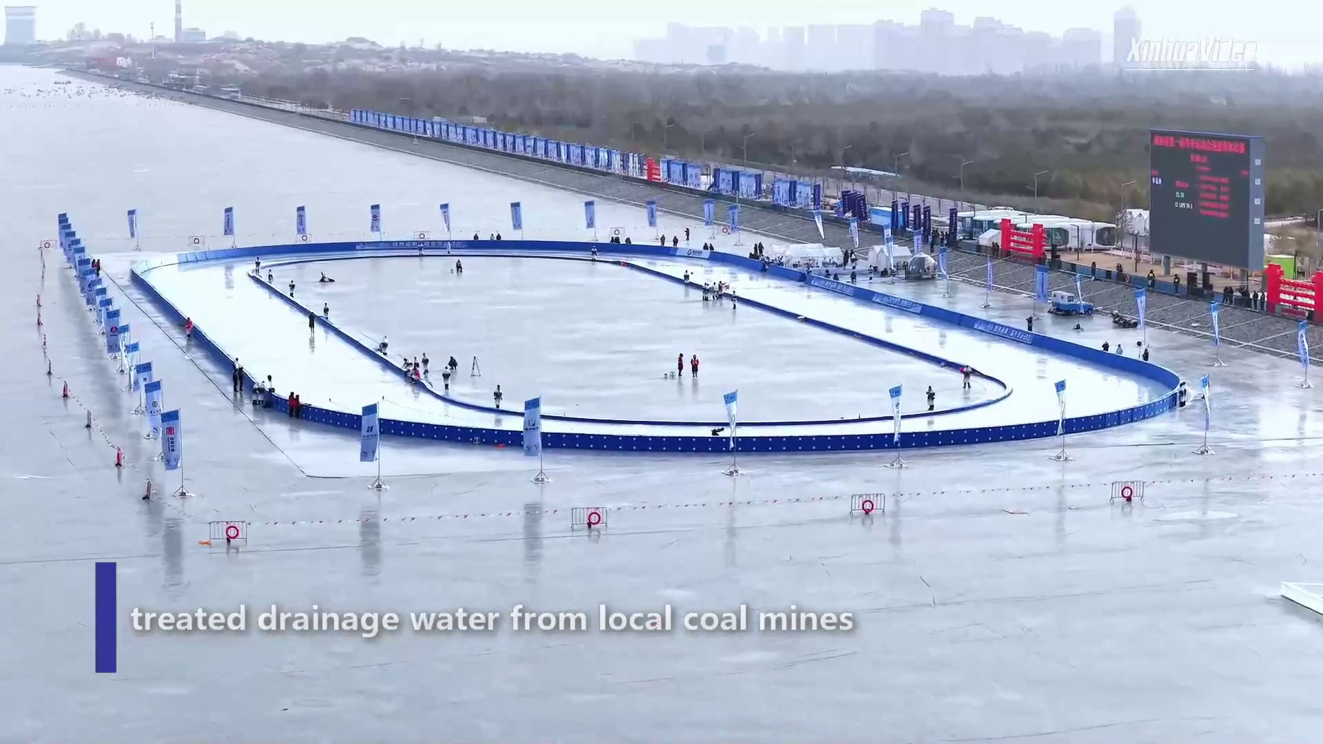 Cina: Shaanxi, acqua riciclata da miniere di carbone raffredda pista pattinaggio