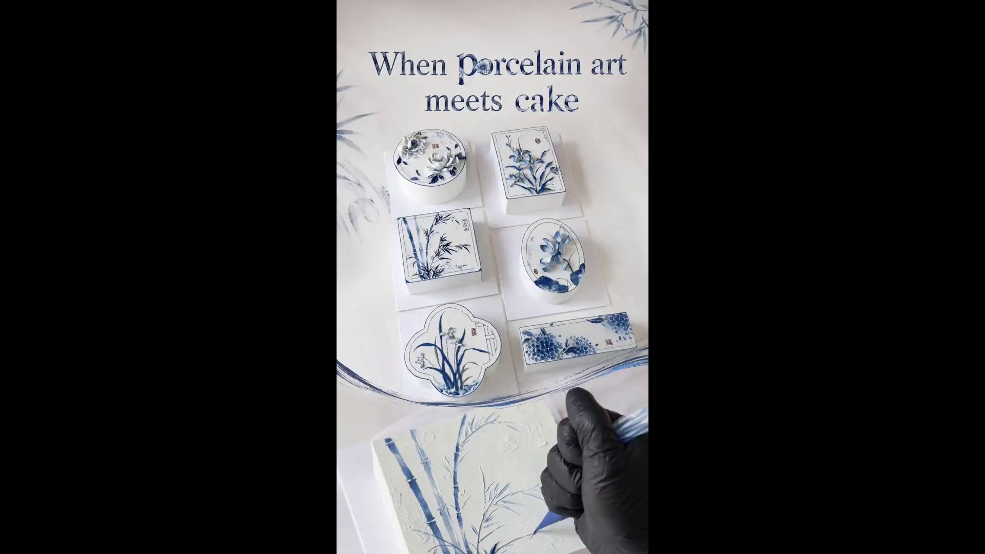 Cina: arte della porcellana di Jingdezhen ispira disegni su torte