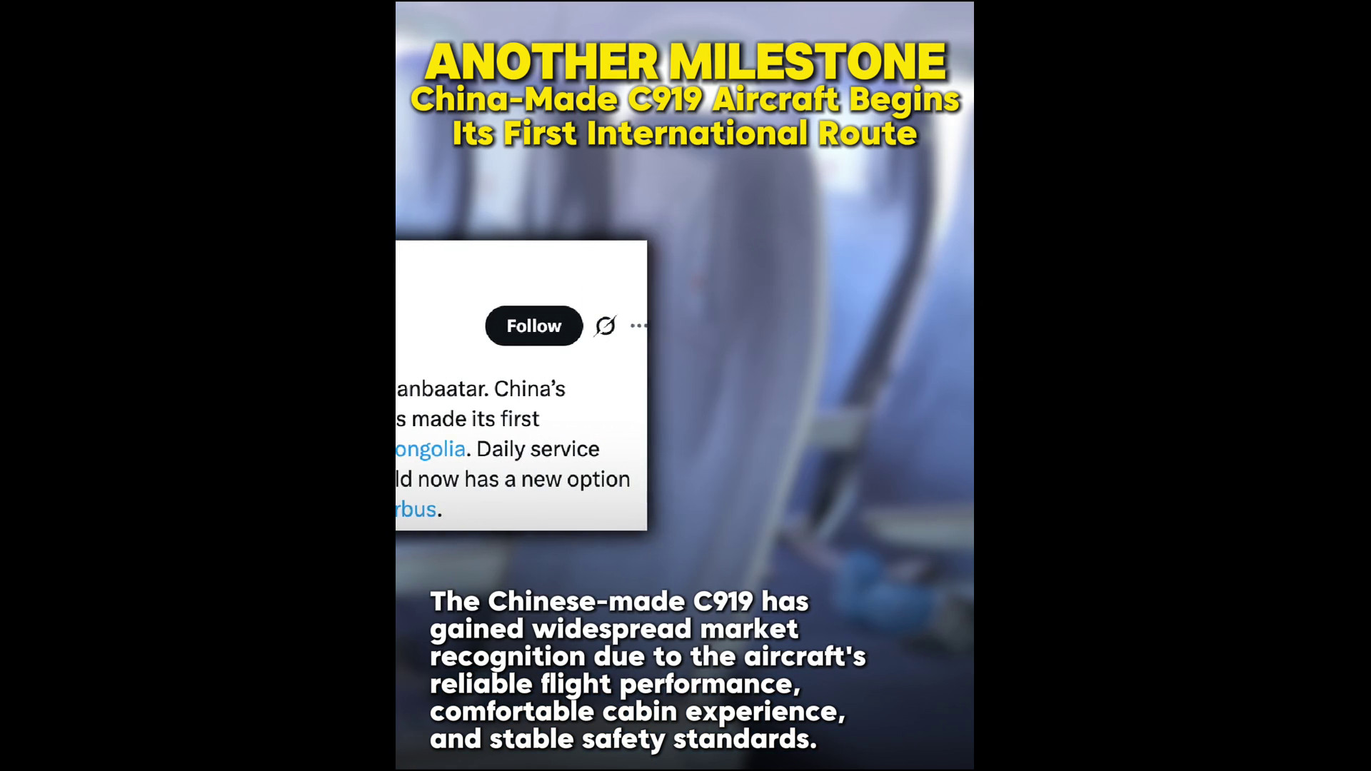 Cina: C919 raggiunge nuovo traguardo con primo volo commerciale internazionale